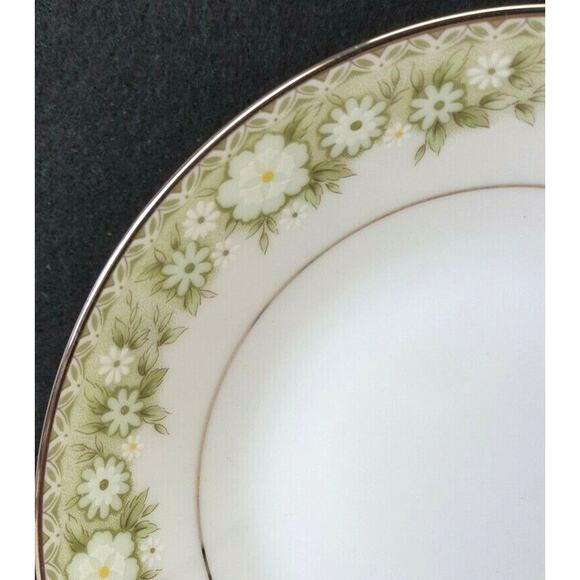 Set/5 Noritake Princeton 6911 Fruit / Berry Bowl Green Flower Border Japan - Picture 2 of 4